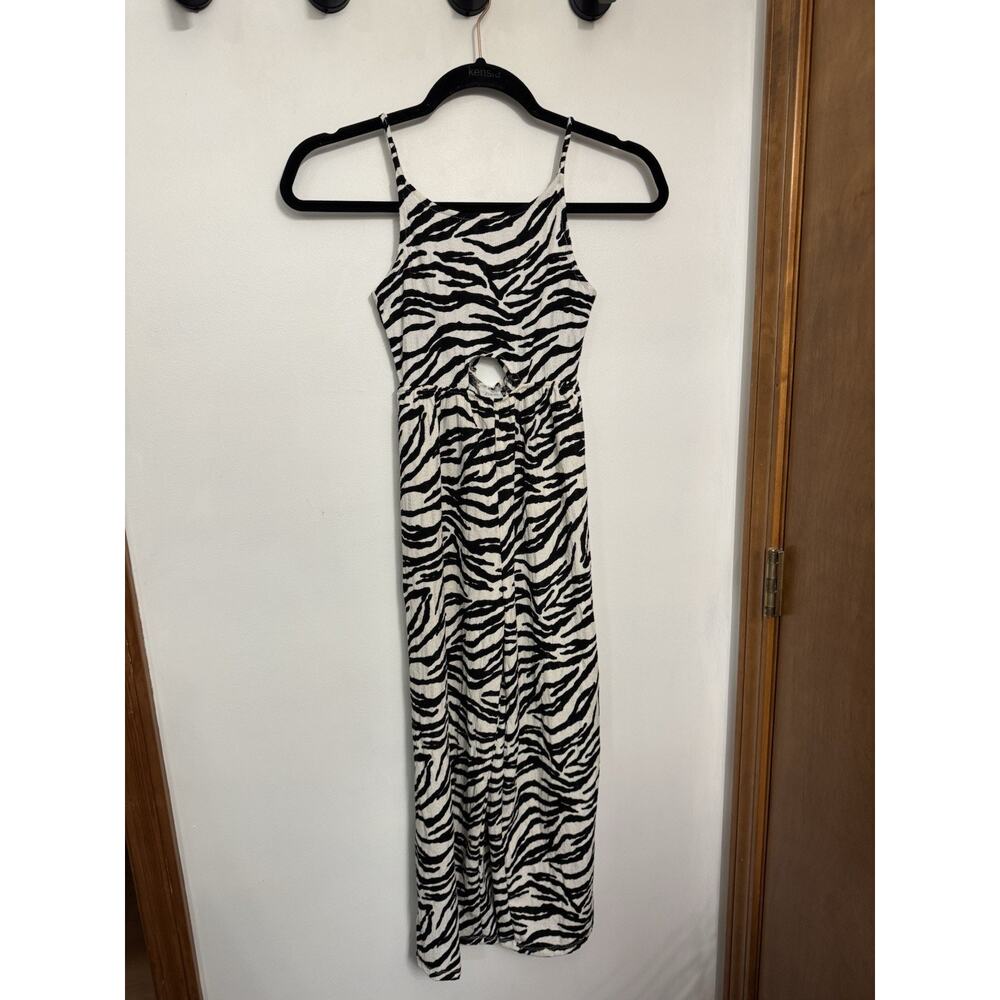 Zara Girls Zebra Print Romper Size 9 Open Back